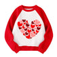 Xfsjgna Valentines Day Sweatshirts Kids 7T Boys Girls Valentine'S Love Heart Graphic Raglan Shirt Toddler Long Sleeve Tops Red
