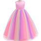Jup'Elle Baby Girls Dresses With Pearls & Rainbow Color Tulle - Party Wedding Pageant Eastern Flower Girl 1 Year Birthday Dress