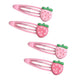 Strawberry Snap Clips Baby Girls Fruit Hair Bow Clips Strawberry Hair Ring Tie BBW24 (Set-F)