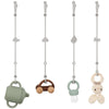 Toy Safety Straps, Silicone Pacifier Clips, 4Pack Adjustable Straps for Strollers, High Chair, Shopping Cart (Blush)