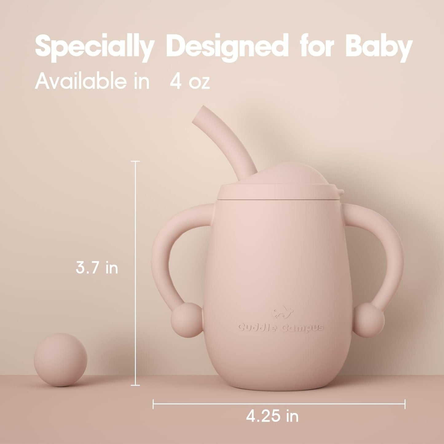 Cuddle Campus Pack Of 2 Silicone Baby Training Cup, Shatterproof Toddler Sippy Cups With Straw, Open Cup For Baby, 6+ Months 4 O