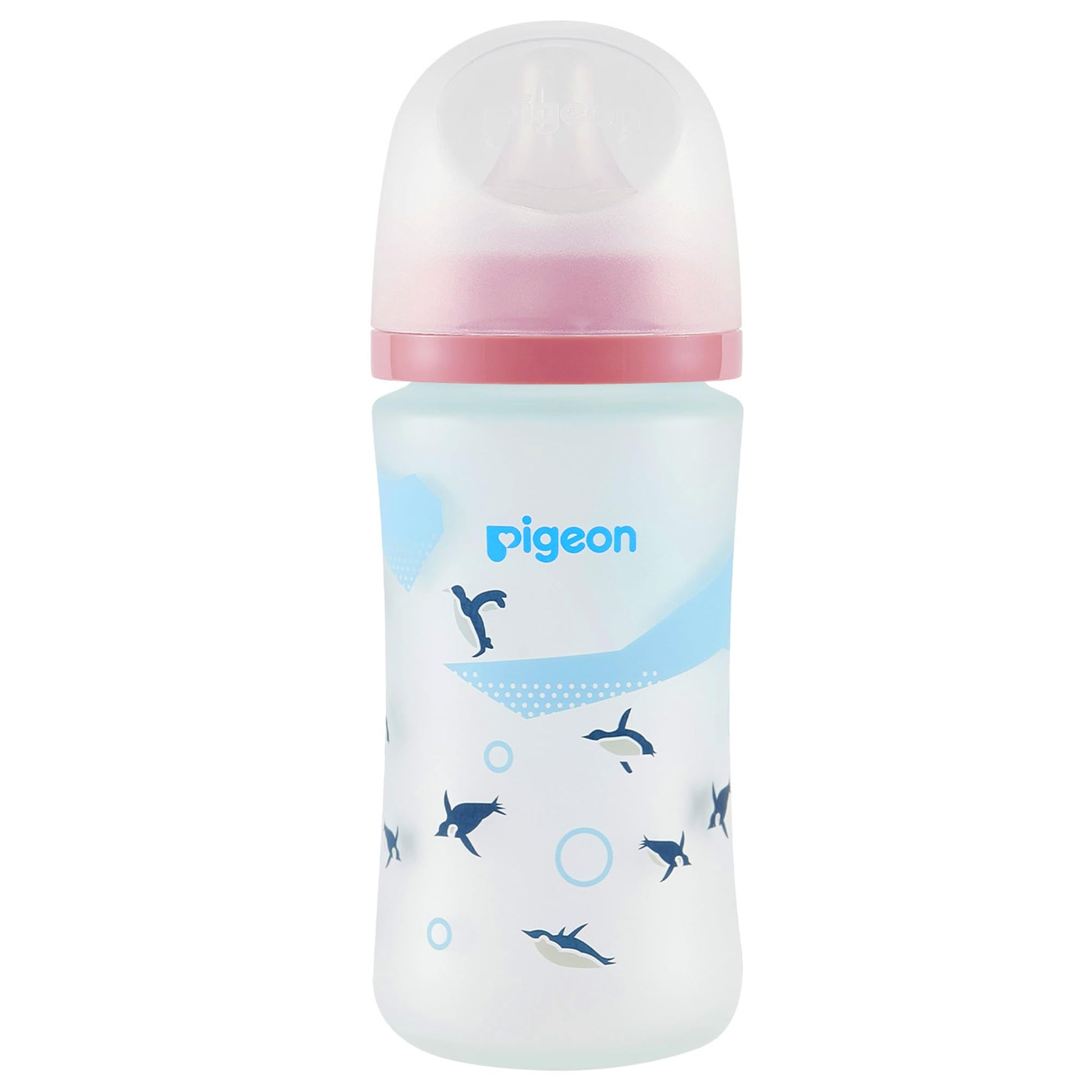 Pigeon Silicone Coating (Glass Inside/Silicone Outside) Nursing Bottle, Wide Neck, Streamlined Body, Natural Feel, Easy to Clean
