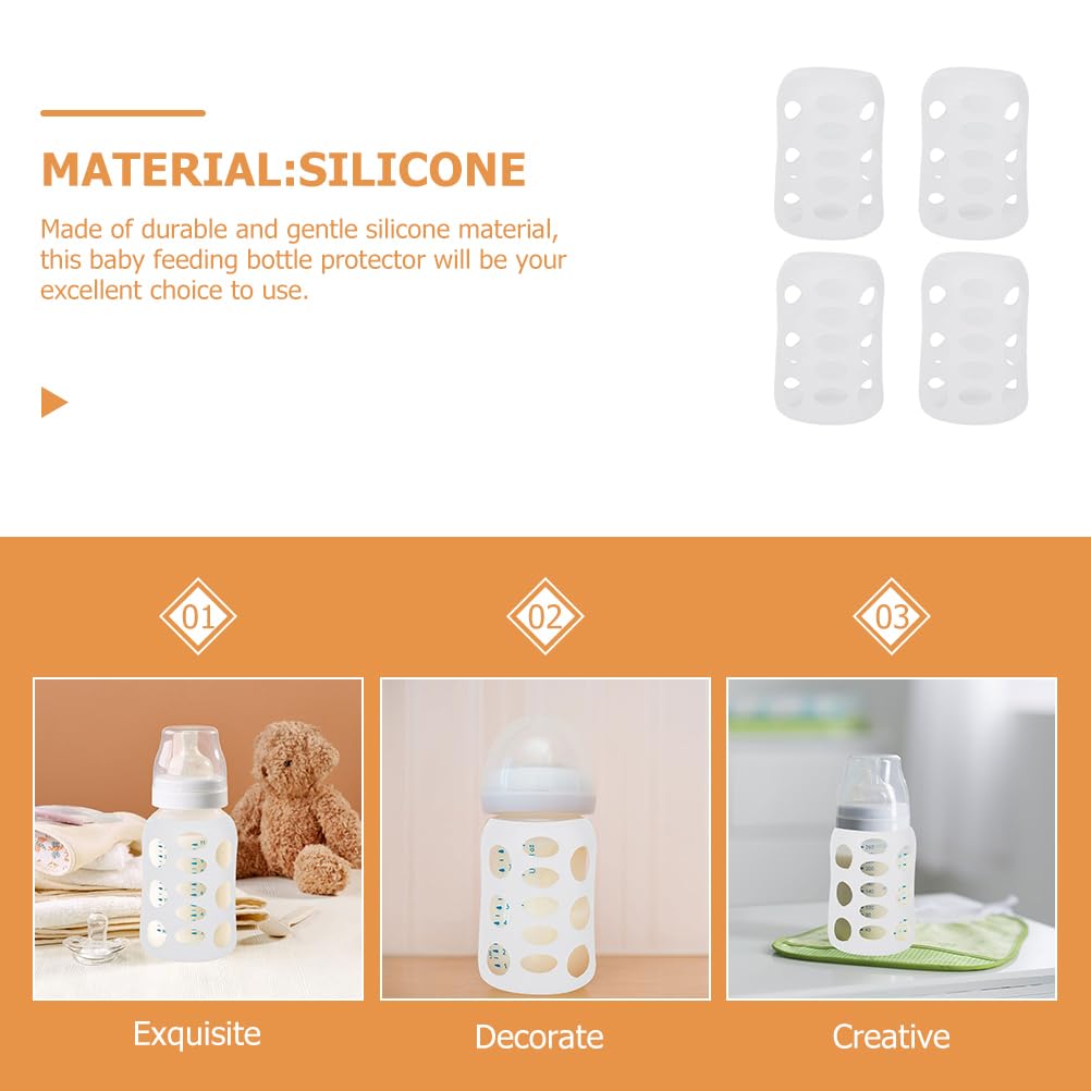 8 Pcs Milk Bottle Sleeves Pigeon Supplies Silicone Bottle Cover Feeding Glass Covers Glass Bottle Sleeves Nursery Bottle Cover F
