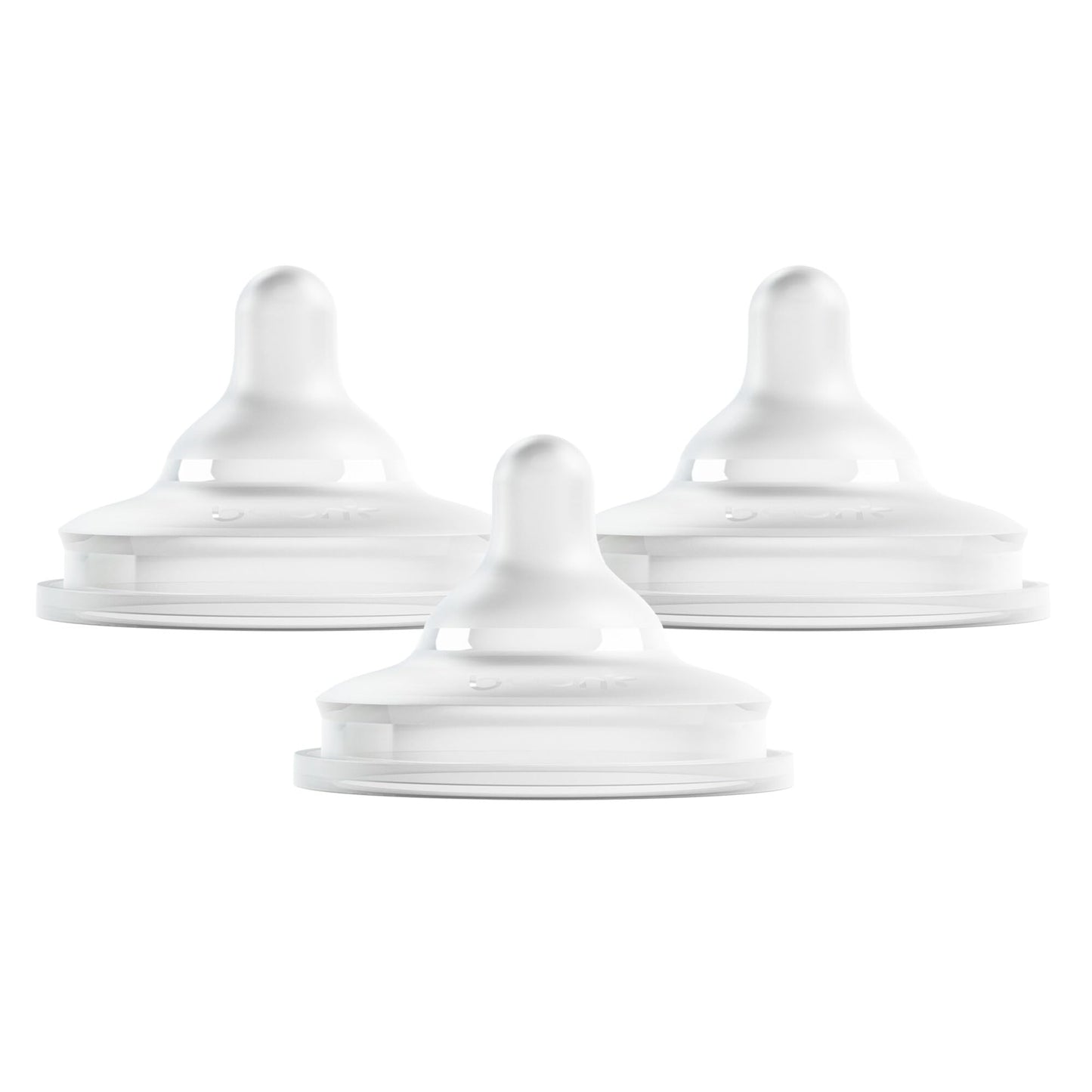 Boon Nursh Curve Silicone Baby Bottle Nipples - Platinum Food-Safe Silicone Bottle Nipples - Medium Flow Nipples For Baby Bottle