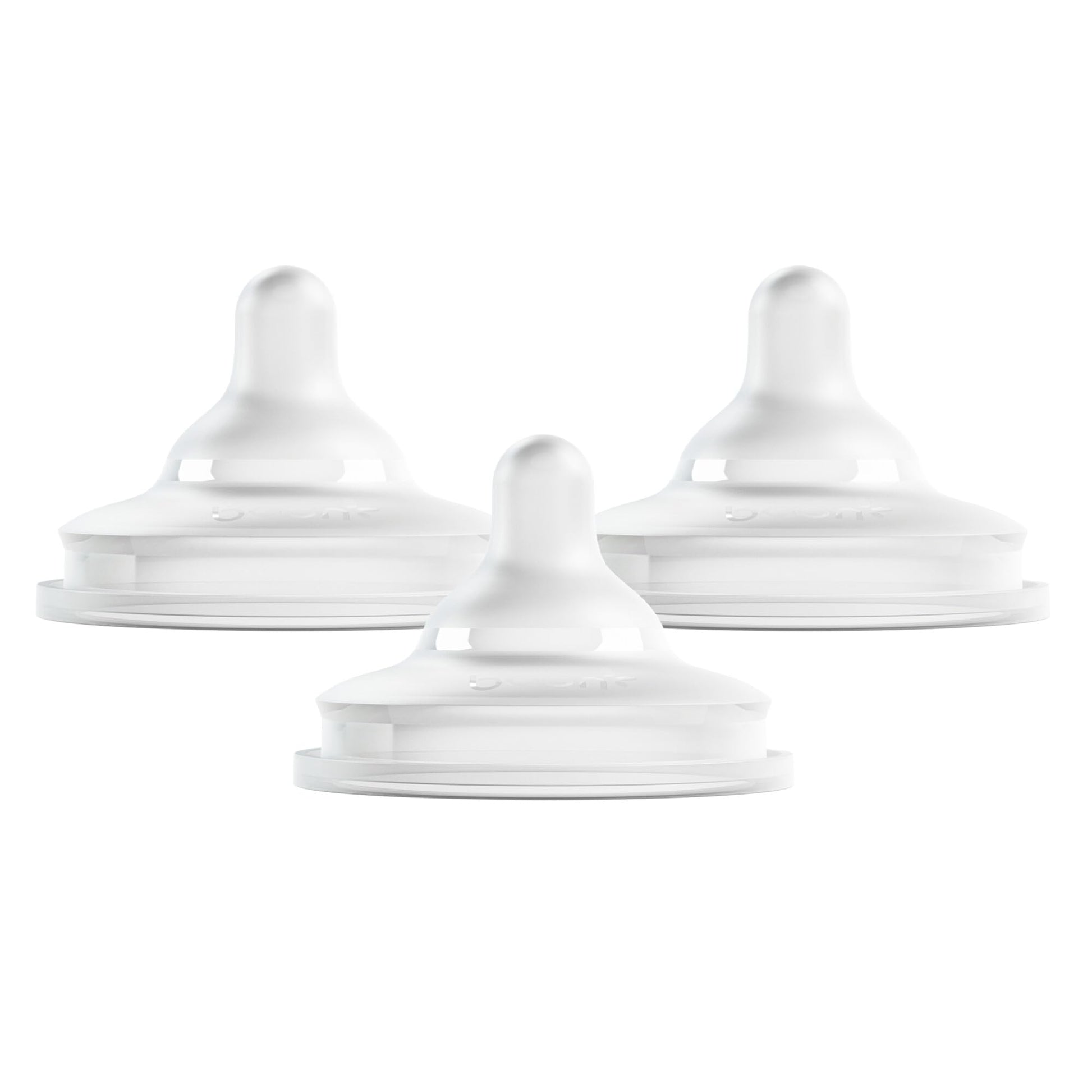 Boon Nursh Curve Silicone Baby Bottle Nipples - Platinum Food-Safe Silicone Bottle Nipples - Medium Flow Nipples For Baby Bottle