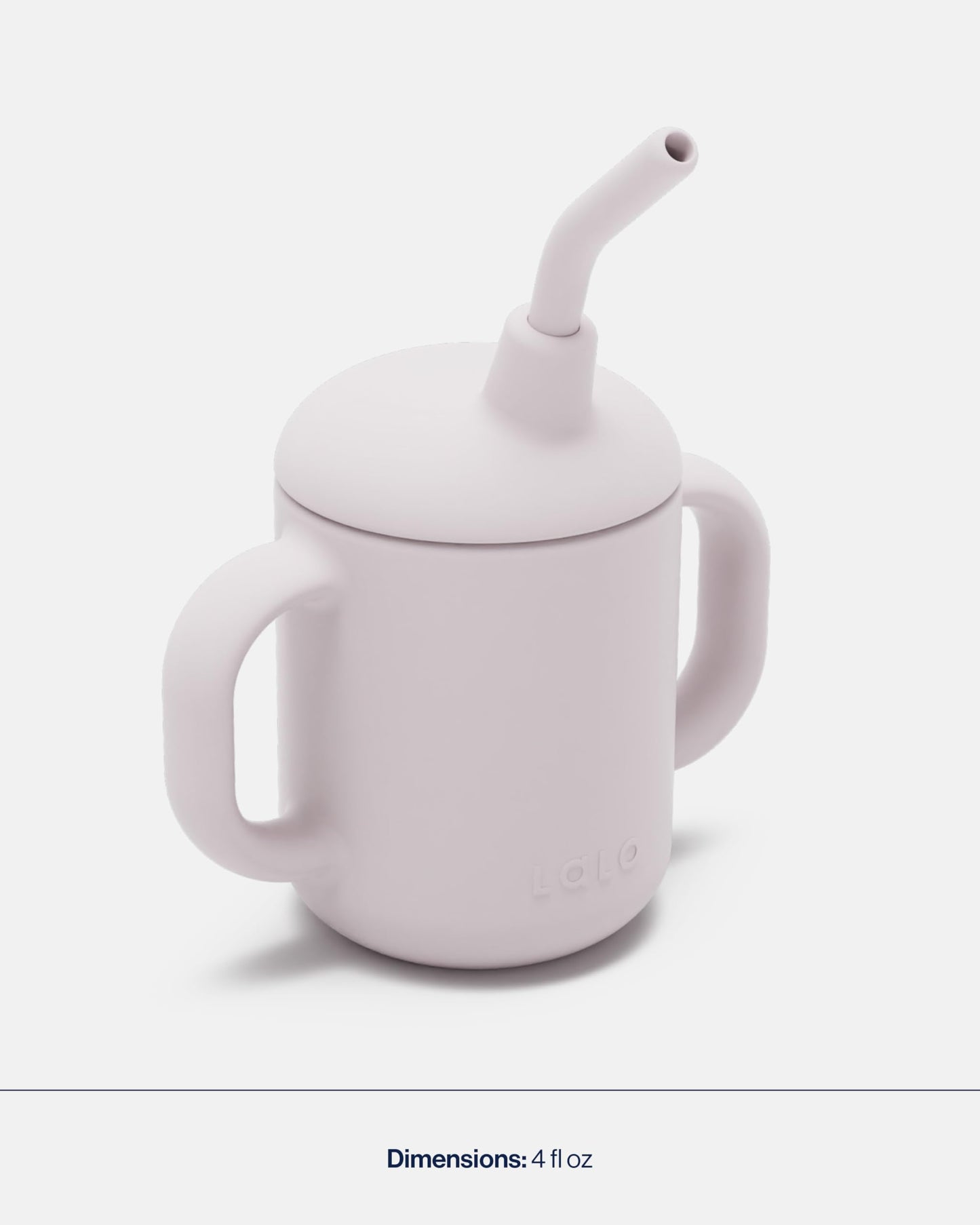 Lalo Little Cup, Non-Toxic Silicone Straw Cup With Handles - Baby And Toddler Sippy Cup - Mini Cup And Straw Training System, 4O