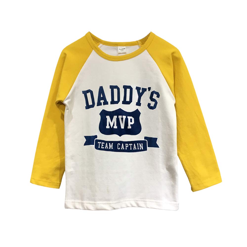 Crazy Gotend Daddy'S Mvp Boys Long Sleeve Clothing Set Baby T-Shirt+Pants Outfits, 3-4Y Yellow