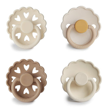 Frigg Silkysoft Silicone Baby Pacifier 4-Pack Snowflake Dream | Made In Denmark | Bpa-Free (0-6 Months)