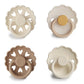 Frigg Silkysoft Silicone Baby Pacifier 4-Pack Snowflake Dream | Made In Denmark | Bpa-Free (6-18 Months)