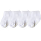 Judanzy 4 Pack White Ankle Socks Kids Ages 0-8 Years (With Anti-Slip Grips) (2-4 Years, White)