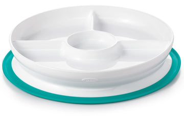 OXO Tot Stick & Stay Suction Divided Plate - Teal, 1 Count (Pack of 1)