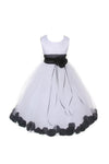Dempsey Marie Communion Flower Girl Pageant Petal Dress: White/Black - Infant S [Apparel]