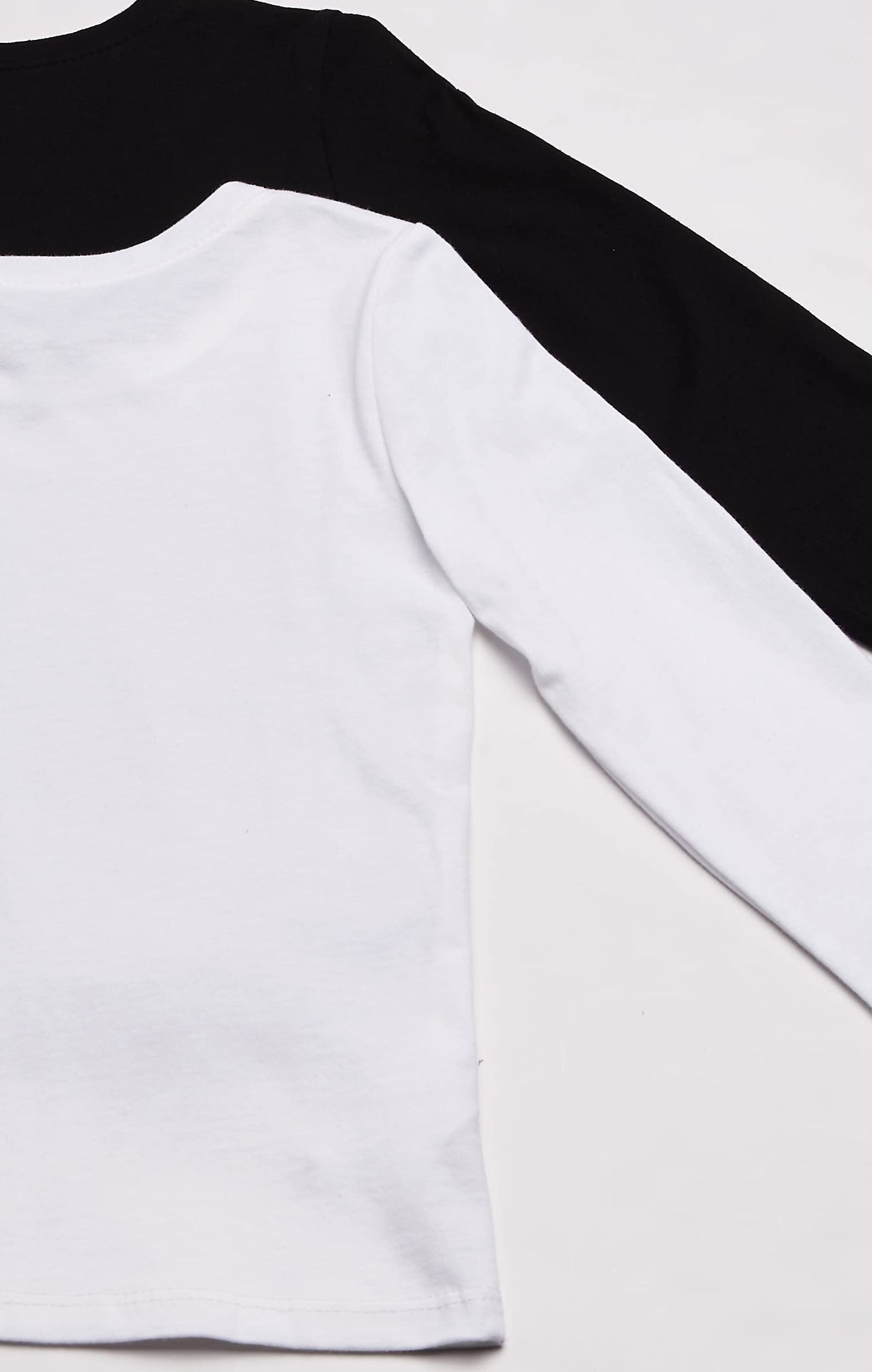 The Children'S Place Baby Girls And Toddler Long Sleeve Basic Layering T-Shirt T Shirt, Black/White 2 Pack, 4T Us
