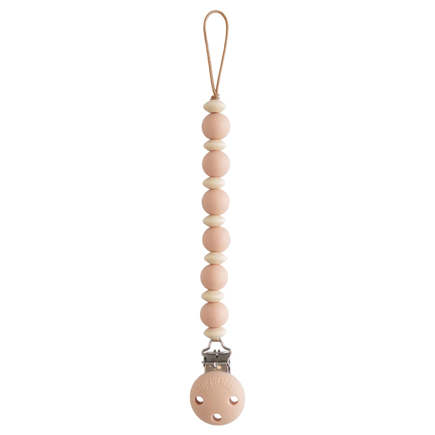 Mushie 100% Silicone Baby Pacifier Clip Bpa Free | Luna (Blush)