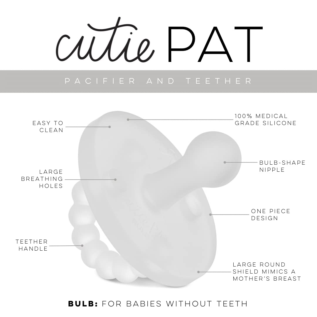 Ryan & Rose Cutie Pat Pacifier Teether (Bulb, Clear)