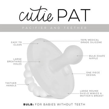 Ryan & Rose Cutie Pat Pacifier Teether (Bulb, Clear)