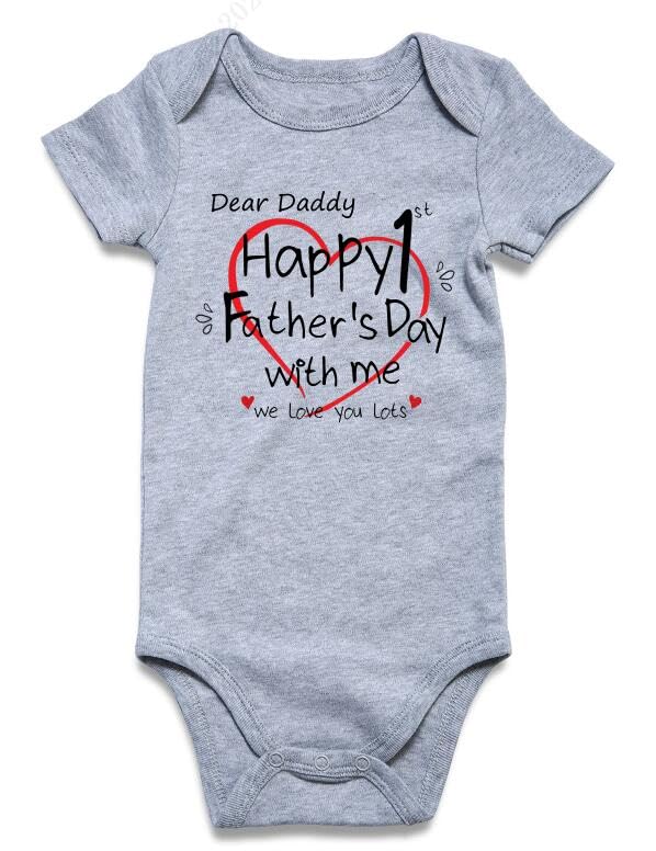 Funnycokid Baby Father'S Day Outfit Bodysuit Boys Girls Clothes Gender Neutral Happy 1St Father'S Day With Me Announcement Gift