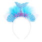 Doctor Unicorn Girls Mermaid Costume Layered Tutu Skirt Dress With Mermaid Tshirt, Headband & Satin Sash Mermaid, 3-4 Years
