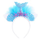 Doctor Unicorn Girls Mermaid Costume Layered Tutu Skirt Dress With Mermaid Tshirt, Headband & Satin Sash Mermaid, 6-7 Years