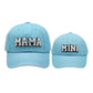 2Pcs Parent-Child Hat Mother Child Daughter Son Baby Family Hat Retro Baseball Cap Snap Cap Mothers Day Blue