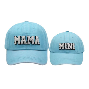 2Pcs Parent-Child Hat Mother Child Daughter Son Baby Family Hat Retro Baseball Cap Snap Cap Mothers Day Blue