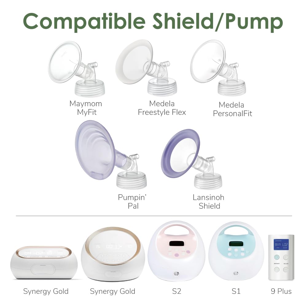 1X 10 Mm Maymom Two-Piece Wide Neck Pump Parts For Spectra S1/S2 Pumps; Incl Wide Mouth Flanges; Not Original Spectra Flange