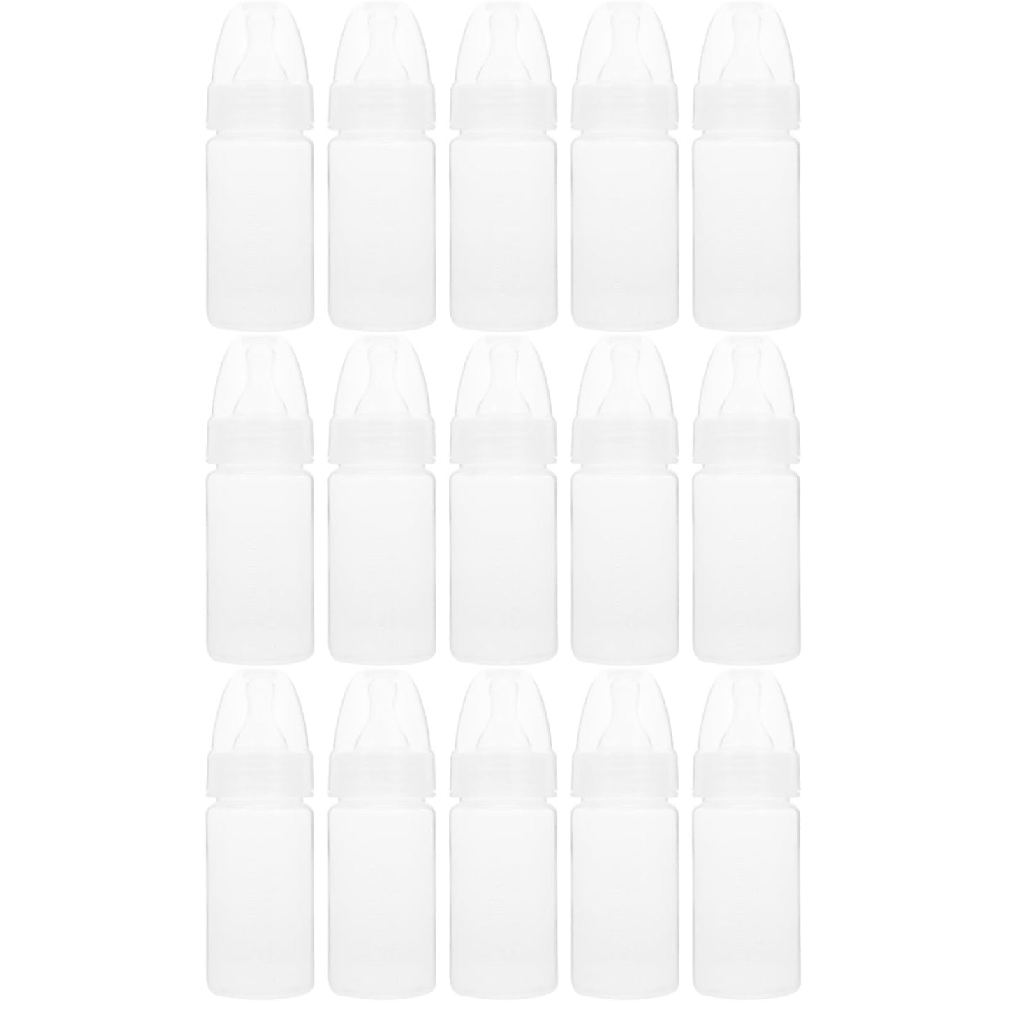 Doitool 15 Pcs Newborn Disposable Milk Bottles Babies Supple Milk Bottles Classic Clear Neck Bottles (White)