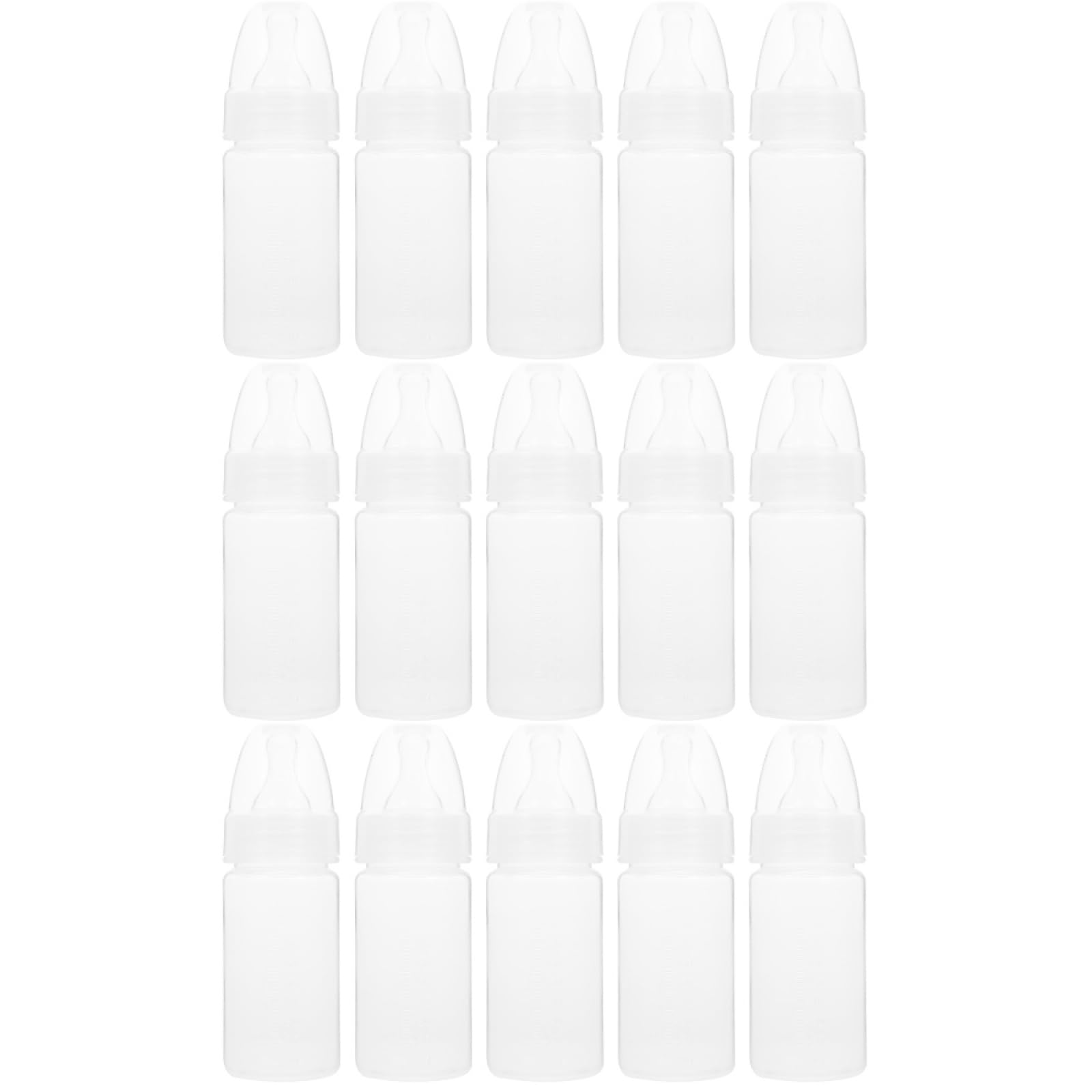 Doitool 15 Pcs Newborn Disposable Milk Bottles Babies Supple Milk Bottles Classic Clear Neck Bottles (White)