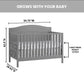 Oxford Baby North Bay 4-In-1 Convertible Baby Crib, Dove Gray, Greenguard Gold Certified