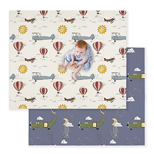 Jumpoff Jo - Large Waterproof Foam Padded Play Mat For Infants, Babies, Toddlers, Play Pens & Tummy Time, Foldable Activity Mat,