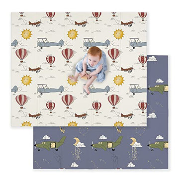 Jumpoff Jo - Large Waterproof Foam Padded Play Mat For Infants, Babies, Toddlers, Play Pens & Tummy Time, Foldable Activity Mat,