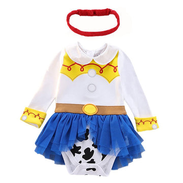 Fmyfwy Newborn Baby Girls Cowgirl Princess Jessie Costume Halloween Christmas Birthday Romper Tutu Dress W/Headband 95