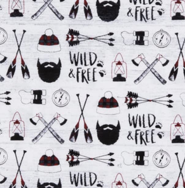 Wild + Free Baby Boy Burp Cloth Set Of 5, Meg Original, Buffalo Plaid Woodland 104