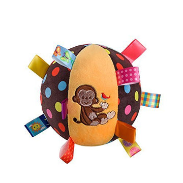 Colorful Taggies Chime Ball - Soft Plush Sensory Rattle Toy for Babies Kids Toddlers Infants