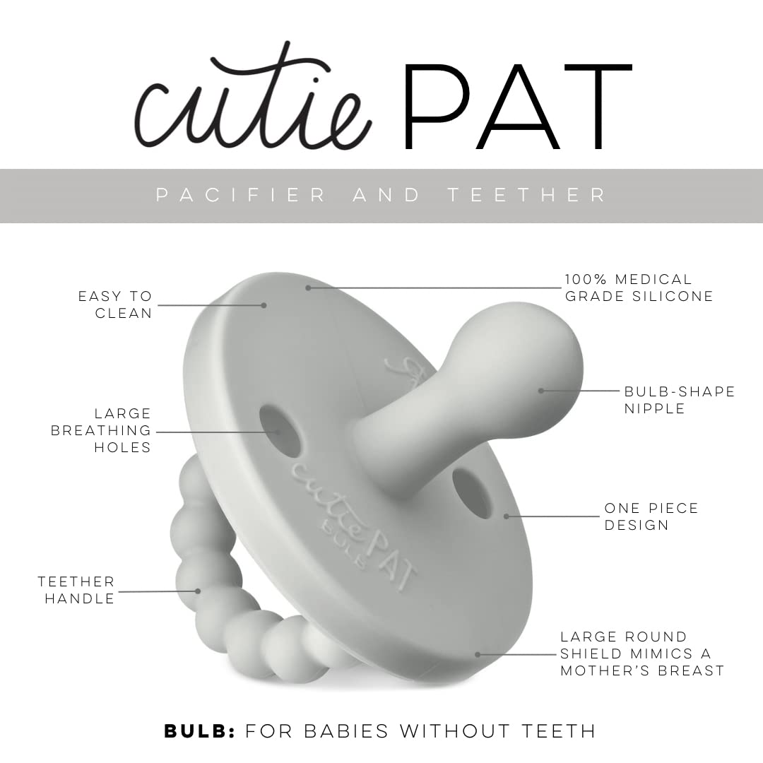 Ryan & Rose Cutie Pat Pacifier Teether (Bulb, Grey)