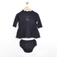 Robeez Baby Girls' Quilted Dress & Diaper Cover, Navy, 3 Months