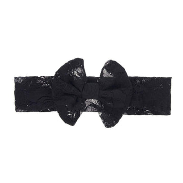 Black Lace Baby Headband Black Hair Bow Band Baby Black Lace Bow Baby Headwear Bbg06 (Black Lace Bow)