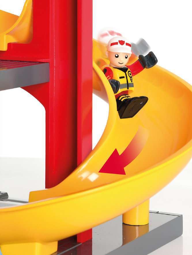 BRIO 33833 World Central Fire Station - Interactive Toy Set with Fire Truck and Accessories | Light and Sound Features | Compati