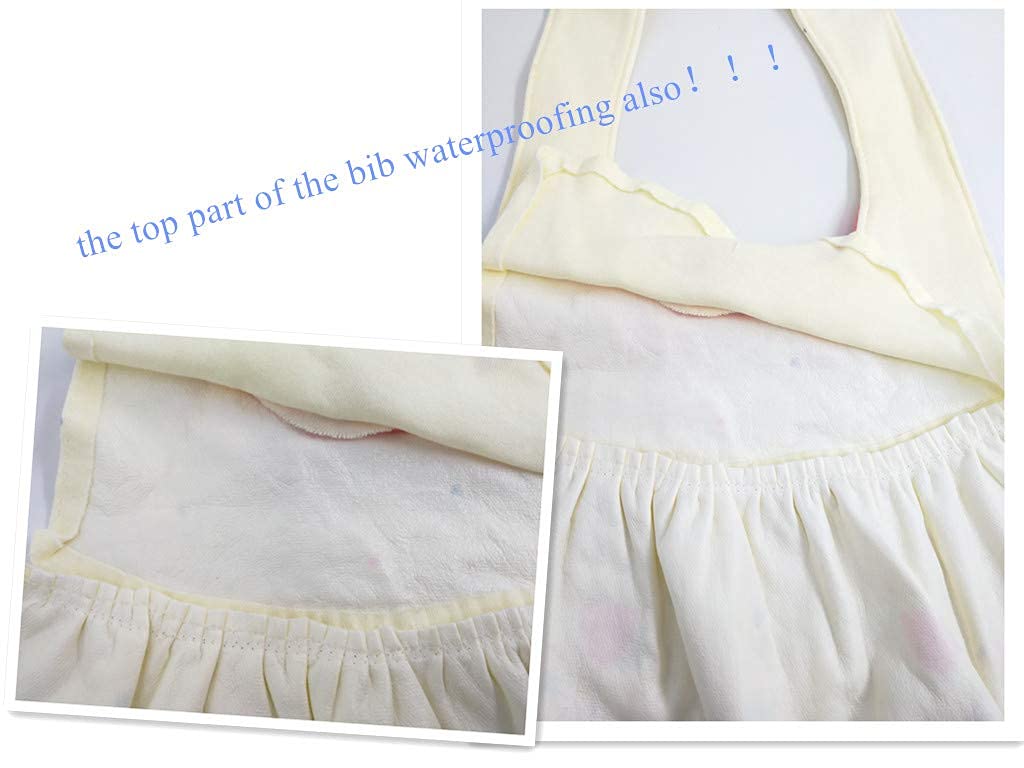 GZMM Baby Girls Waterproof Dress Bibs With Adjustable Snaps 3-24 Months