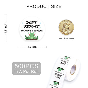Cute Small Business Stickers,Funny Don'T Frog-Et To Leave A Review Business Stickers,Thank You Stickers,Packaging Stickers, Mail