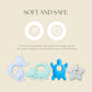 Dodo Babies Teething Toy & Pacifier Clip Set - Silicone Teether Four Pack Plus Two Universal Holder Paci Leashes And Binky Case