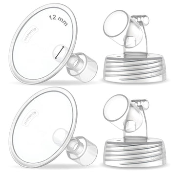 2X 12 mm Maymom Two-Piece Wide Neck Pump Parts for Spectra S1/S2 Pumps; Incl Wide Mouth Flanges; Not Original Spectra Flange