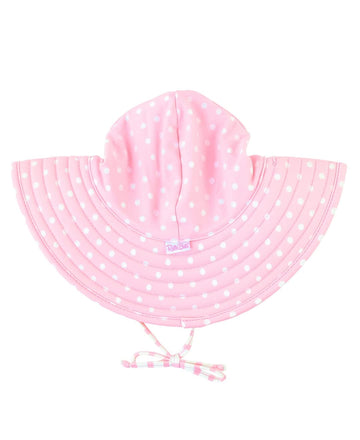 Pink Polka And Stripe Reversible Swim Hat - 3T-5