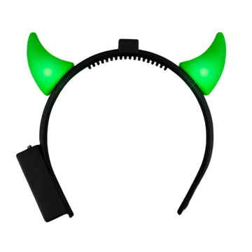 Blinkee Light Up Devil Horns Green Led Halloween Costume For Trick Or Treating And Night Time Safely