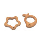 Ariro Wooden Teethers Shaped As Mango And Star For Baby Boy & Girl | Hand Crafted With Organic Neem Wood That Helps Boost Immuni