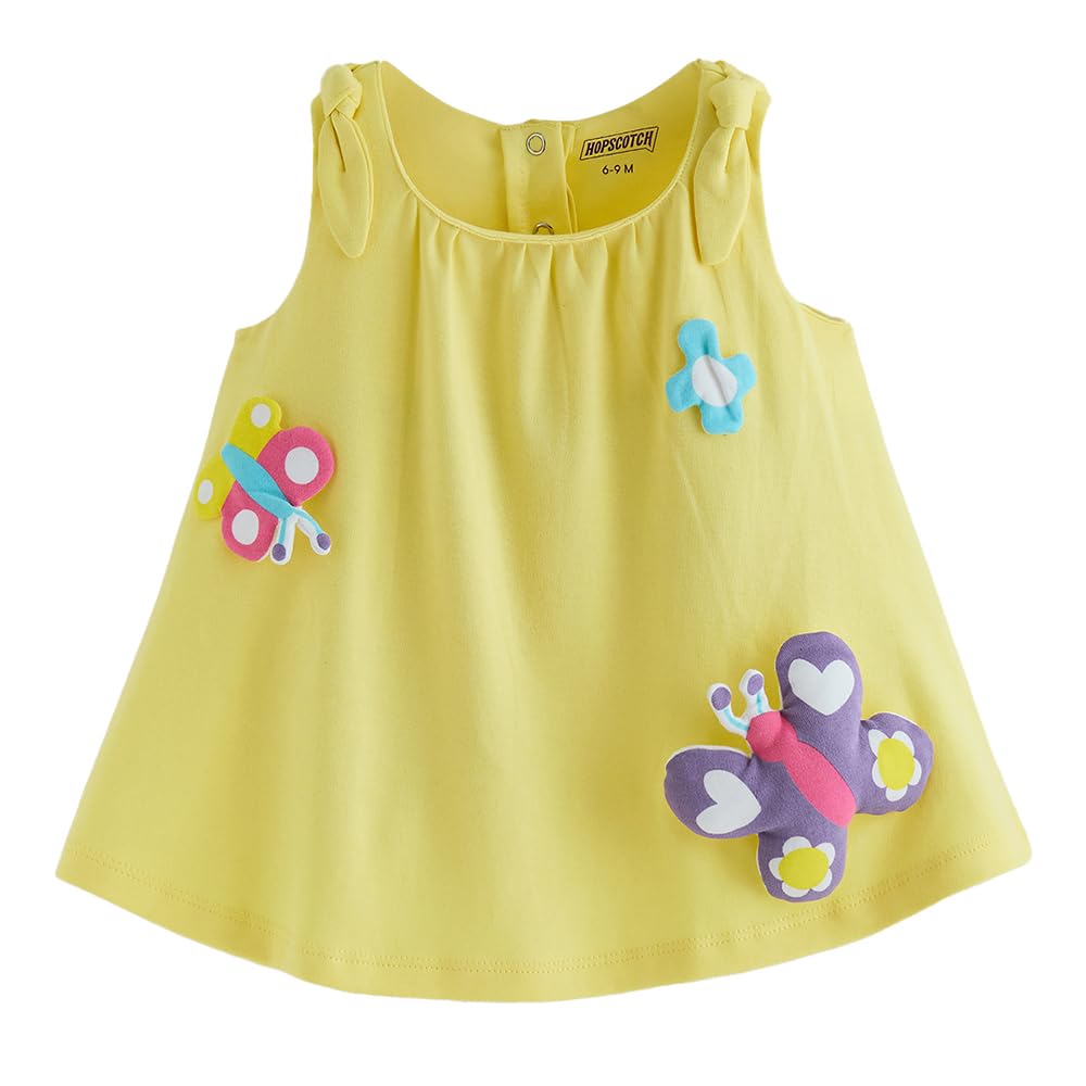 Hopscotch Butterfly Applique ALine Dress For Ages (1824 Months)