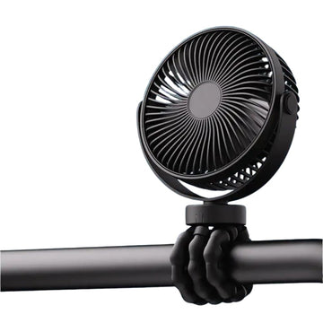 Homefy Portable Baby Stroller Mini Fan with Flexible Tripod, Rechargeable 360 Rotating Fan for Car Seat, Crib, Bike, Travel & Ou