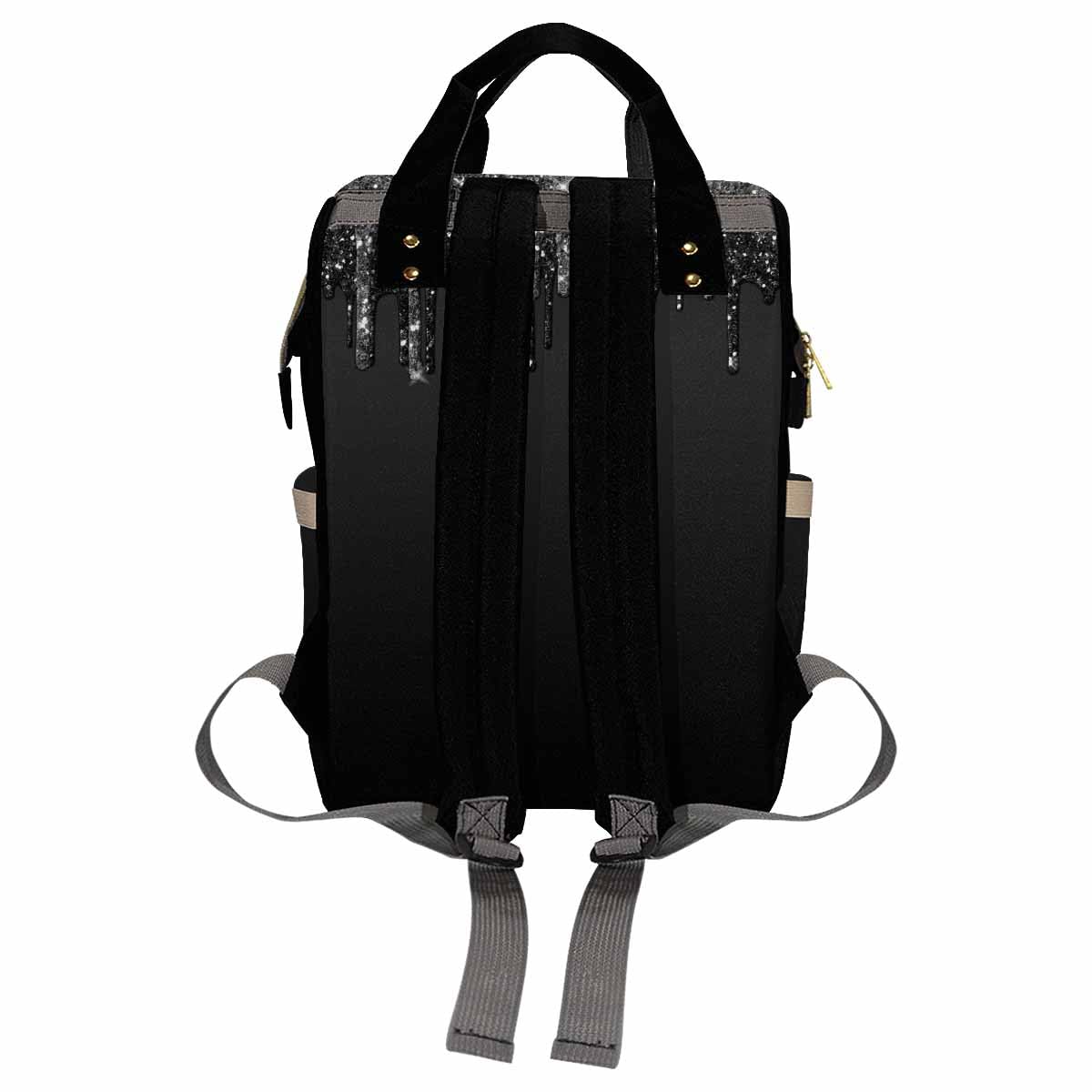 Artsadd Customized Diaper Backpacks For Mother'S Day, Personalized Black Glitter Diaper Bags For Men Custom Travel Nappy Mommy B