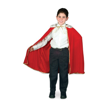Beistle Child Size Red King Queen Robe, Fantasy Prince Princess Medieval Halloween Costume Cape Mardi Gras Accessory, 33'