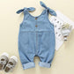 Happy Town Newborn Infant Baby Girls Denim Bodysuit Halter Sleeve Romper Jeans Overalls (Denim, 0-3 Months)